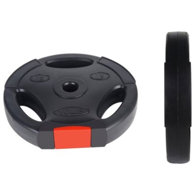 Standard 10 Pound Coded Olympic Weight Plate, Black (Set of 2)