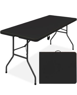 6ft Plastic Folding Table, Indoor Outdoor Heavy Duty Portable w/ Handle, Lock