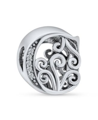 Bling Jewelry Fancy Scroll CZ Sparkle Block Letter A-Z Alphabet Initial ...