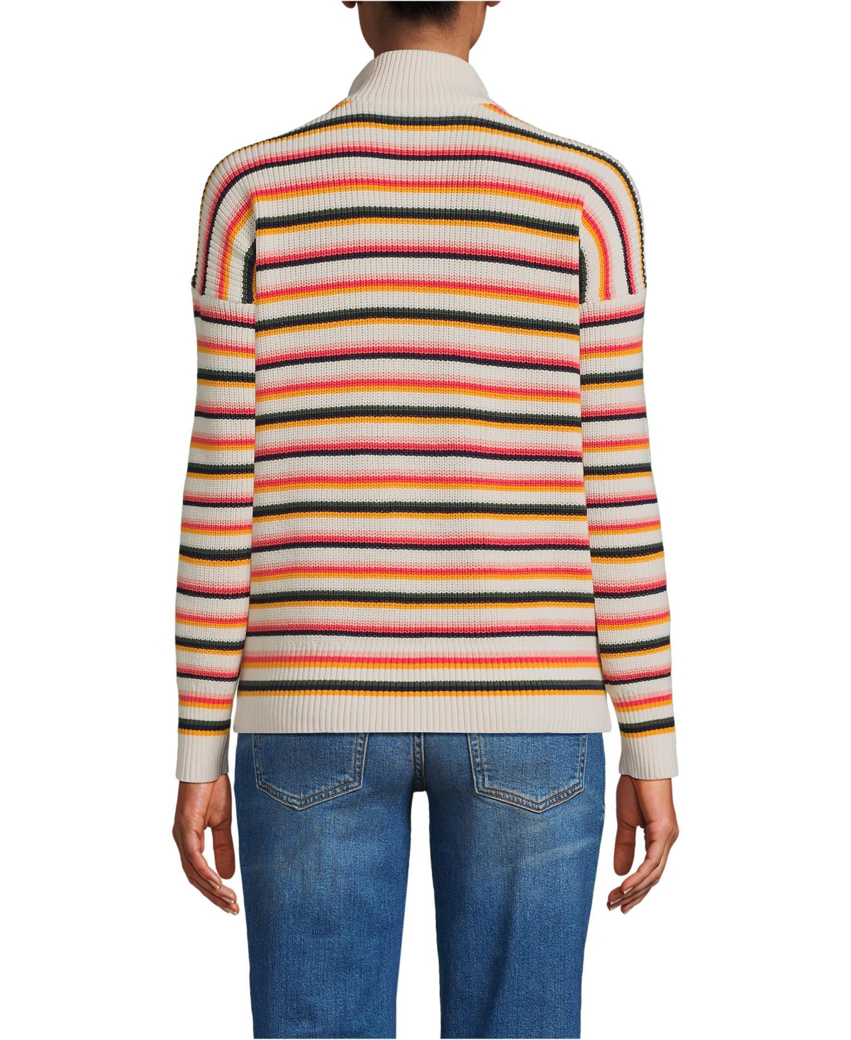 Lands' End Women's Drifter Cotton Quarter Zip Pullover Sweater