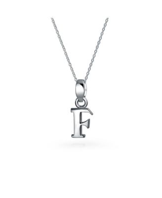 ABC Capital Block Letter Alphabet A-Z Initial Pendant Necklace .925 Sterling Silver