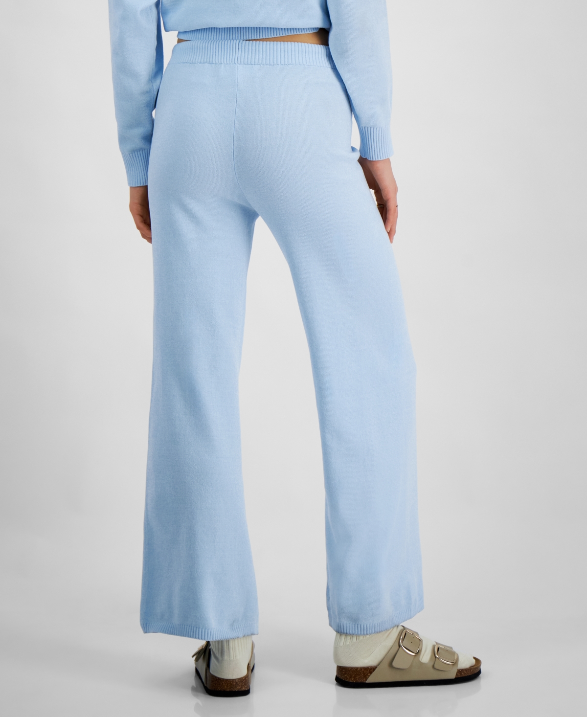 Hippie Rose Juniors' Wide-Leg Chenille Sweater Pants