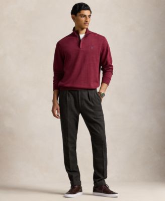 Men's Luxury Jersey Quarter-Zip Pullover Sweater