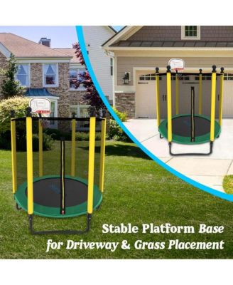 5-футовый батут SereneLife с ограждением, защитной сеткой и баскетбольным кольцом