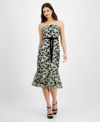 Sam Edelman - Women's Embroidered Strapless Belted Dress