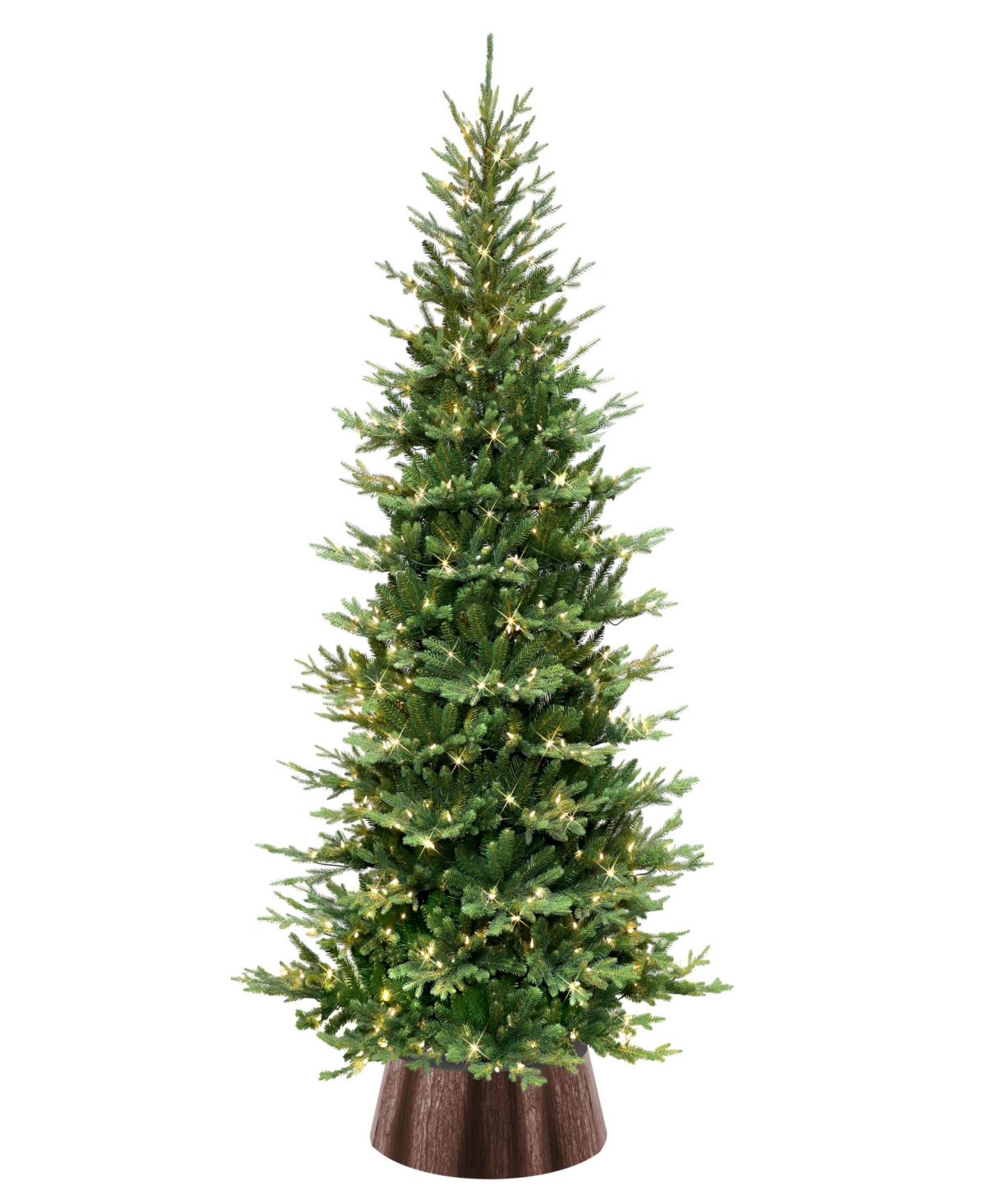 7.5" Pre-Lit Slim Chatham Spruce Artificial Christmas Tree with Matching Skirt - Green