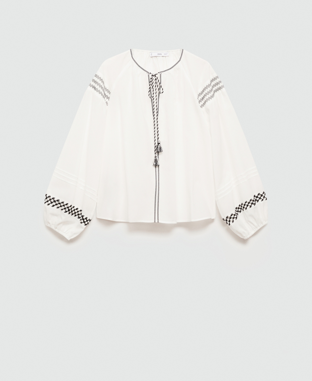 Mango Women's Decorative Embroidery Cotton Blouse
