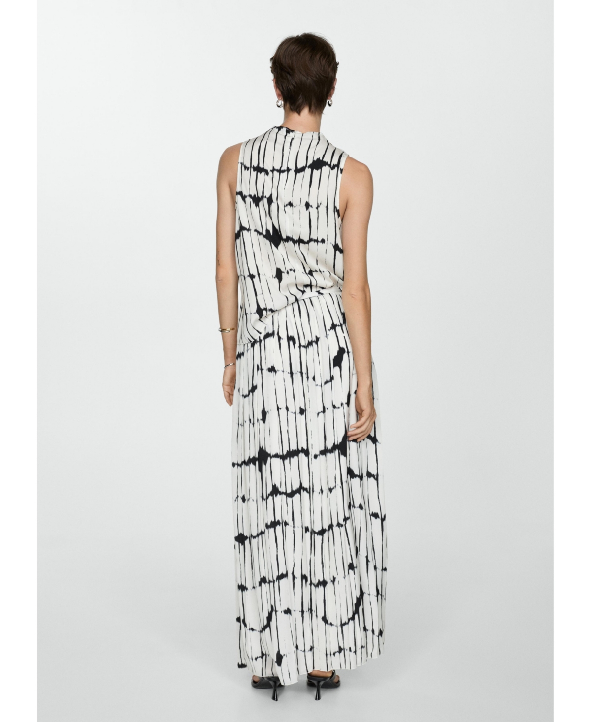 Mango Women's Long Striped Skirt