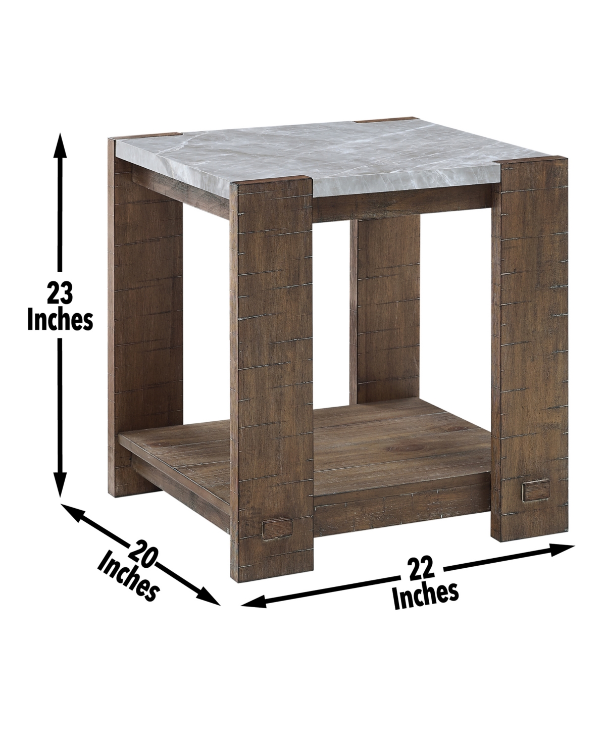 Macy's Libby 22" Wood End Table In Dark Brown