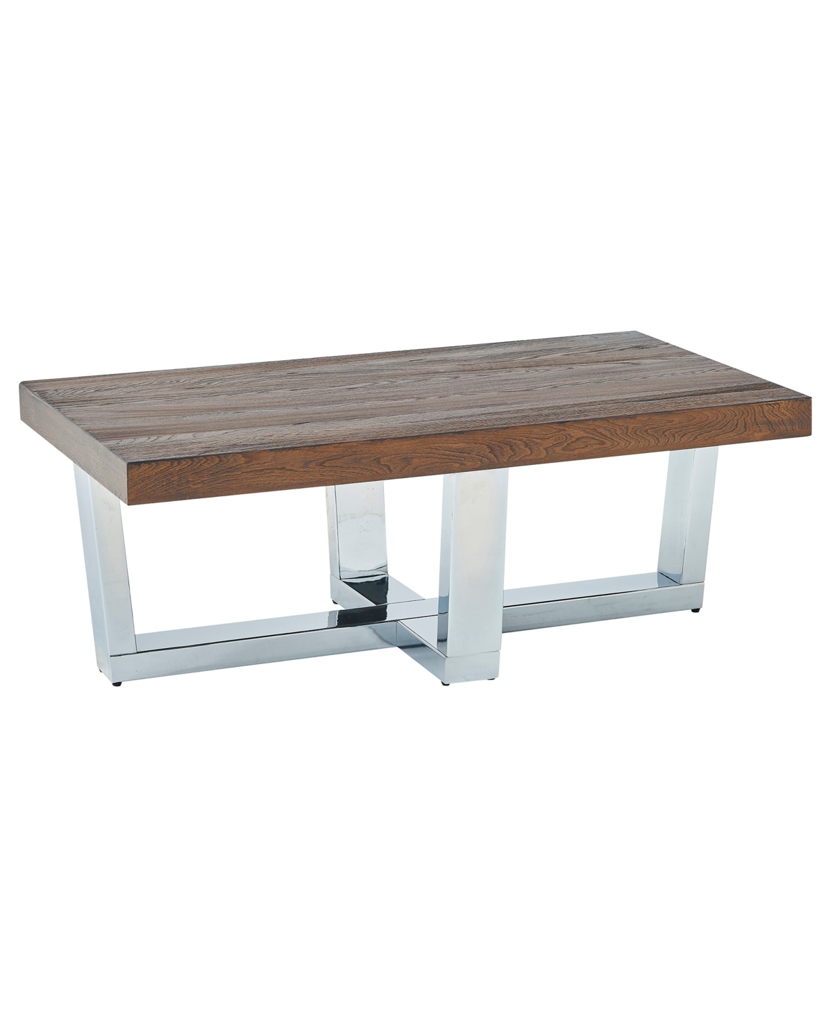 Macy's Laredo 18" Metal Cocktail Table In Multi-step Chestnut Finish