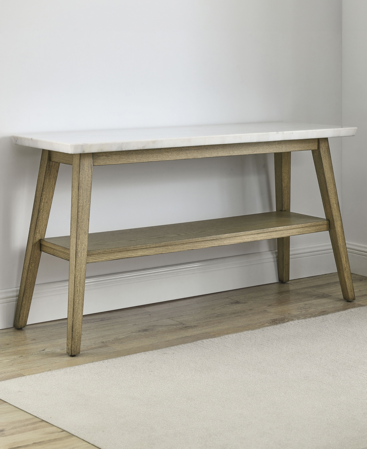 Macy's Mabell 30" Wood Sofa Table In Natural Multi-step Burnised Blonde