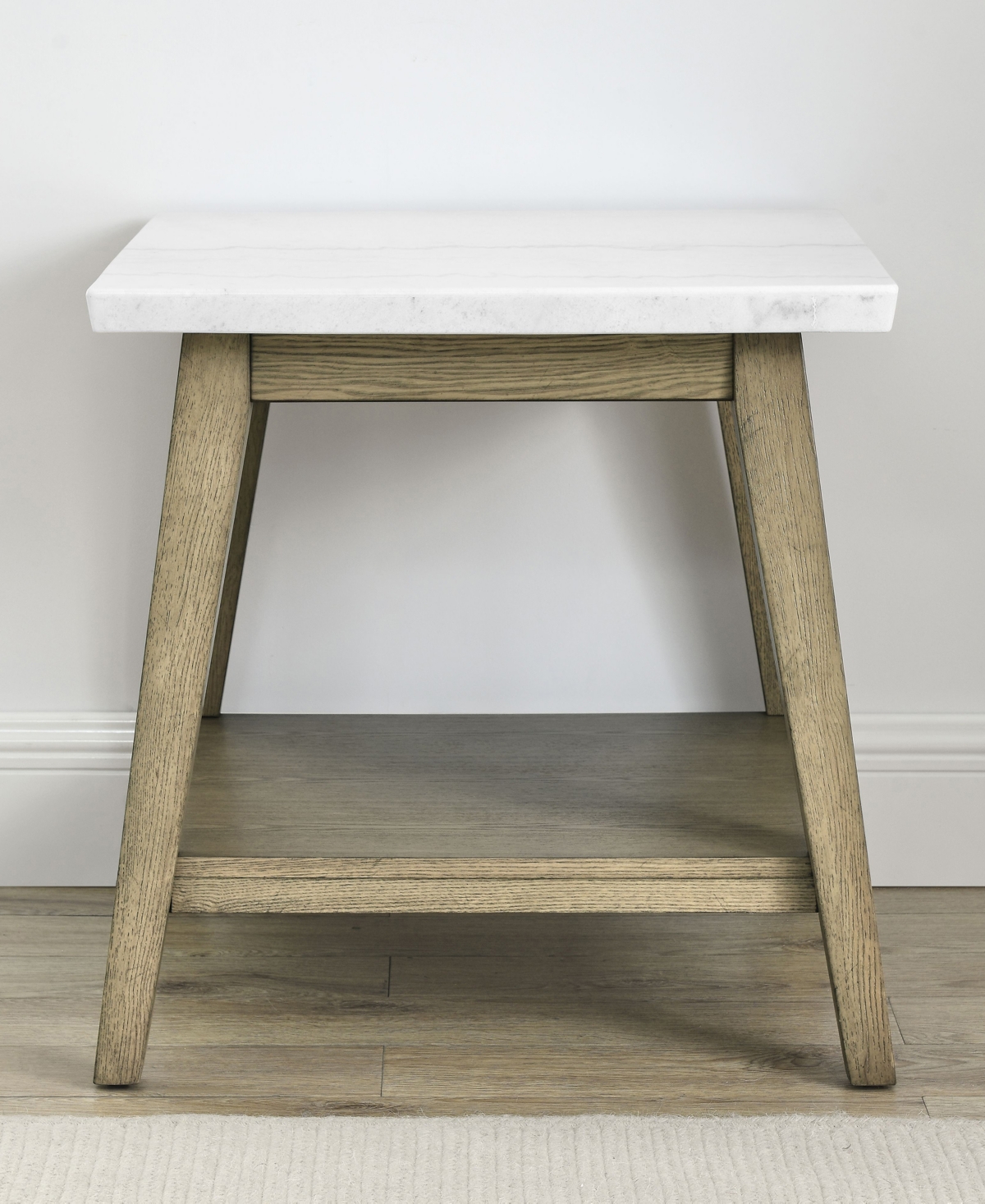 Macy's Mabell 24" Wood End Table In Natural Multi-step Burnised Blonde