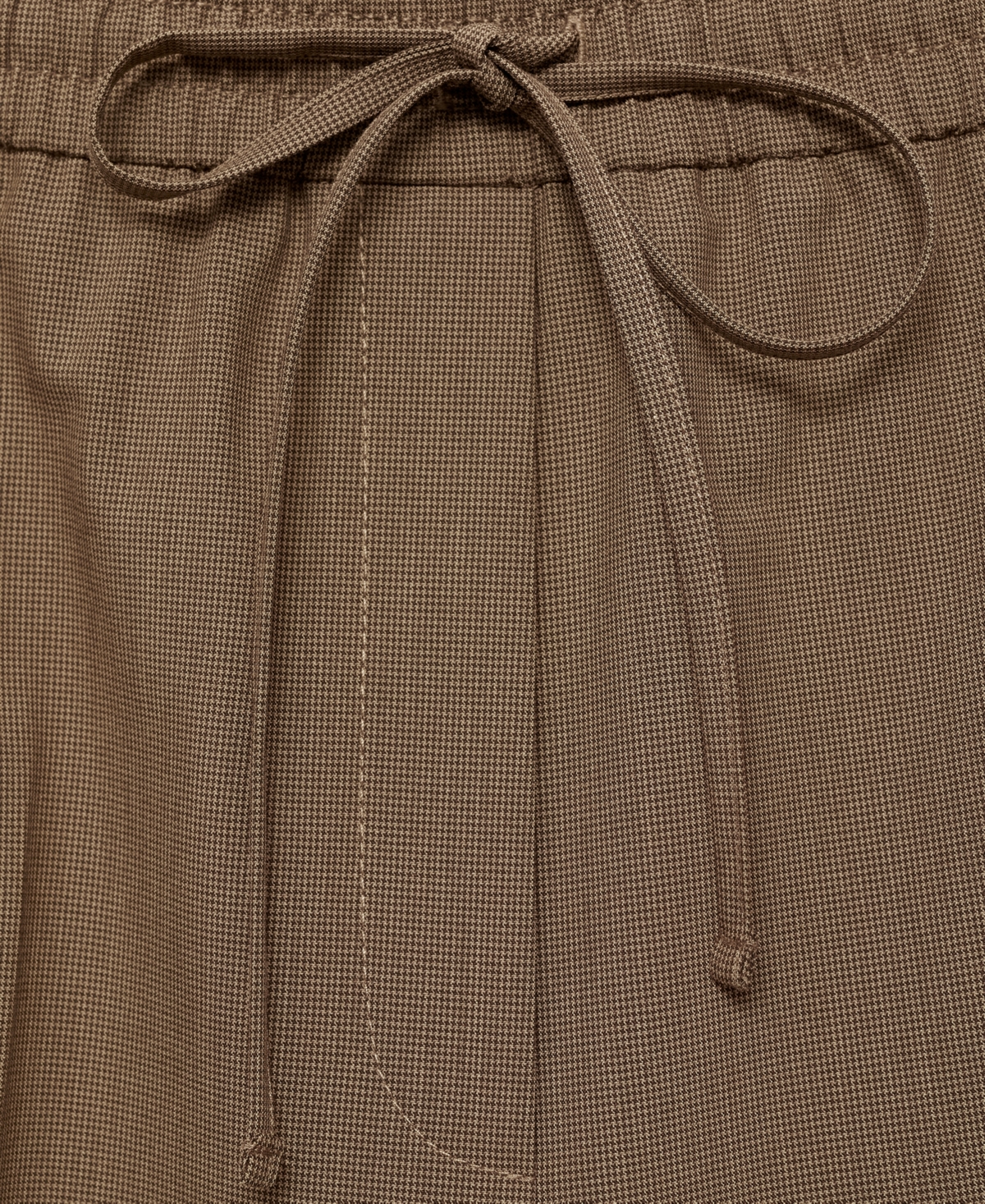 Mango Elasticized Tie Waist Relaxed Pants In Brown In Brown