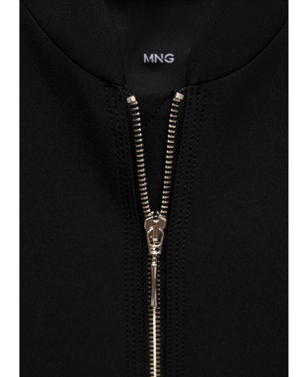 Mango Oversize Bomber Jacket In Black