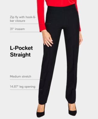 Women's Mid-Rise L-Pocket Straight-Leg Pants, Regular, Long & Short Lengths