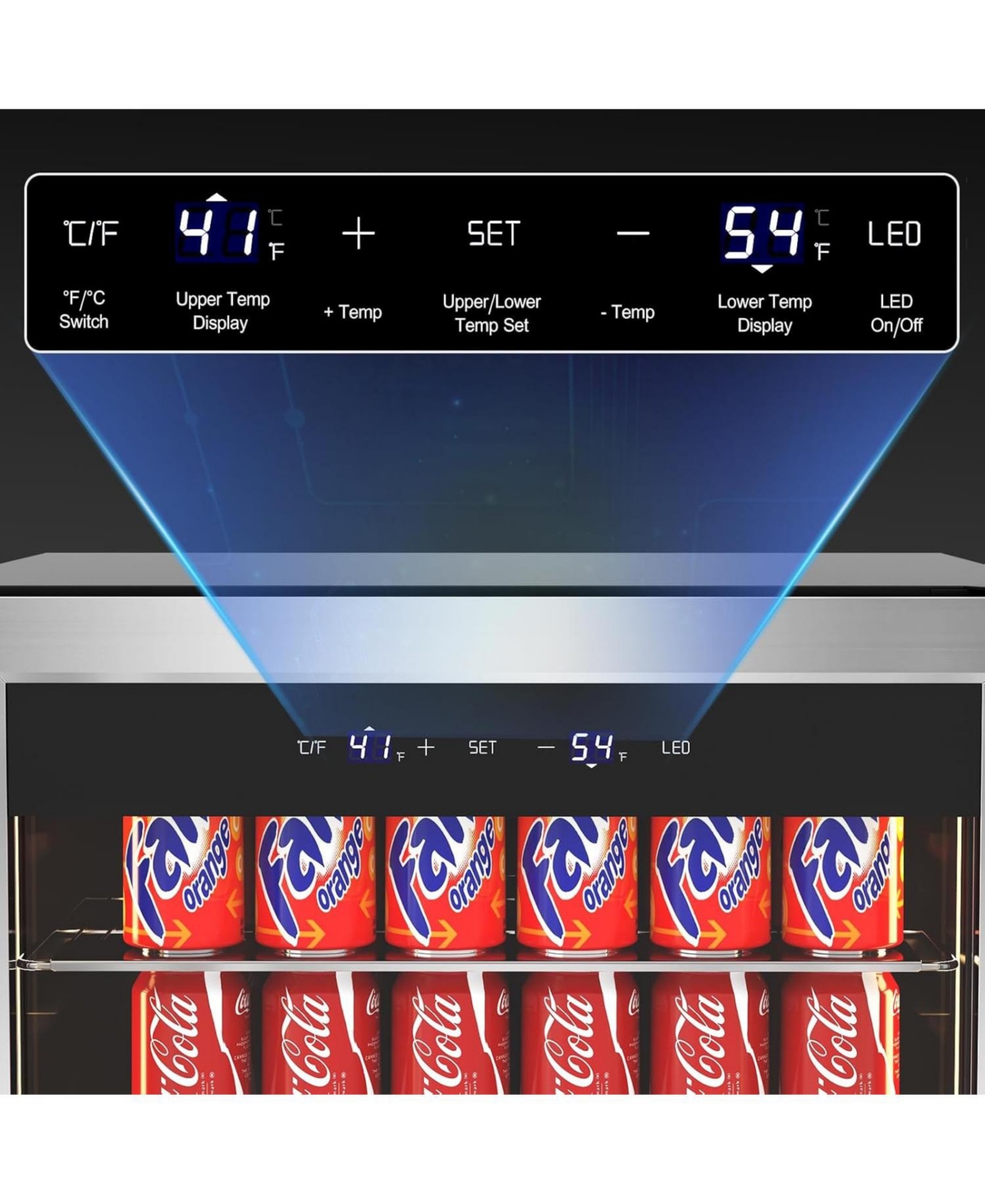 Jinjunye Wine Cooler, Dual Zone Wine and Beverage Refrigerator, 84Can+28Bottle, Temp Control, Built-in or Freestanding Wine Fridge for Red, Whi