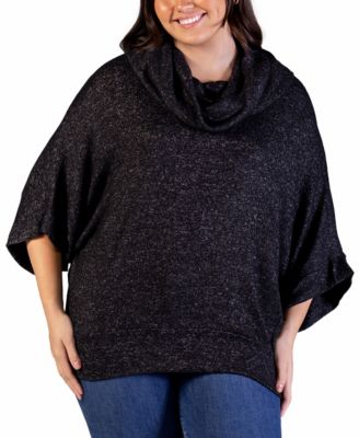 Plus Size Cowl Neck Dolman Sleeve Top