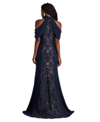 Women's Kato Embroidered Off-Shoulder Halter Gown