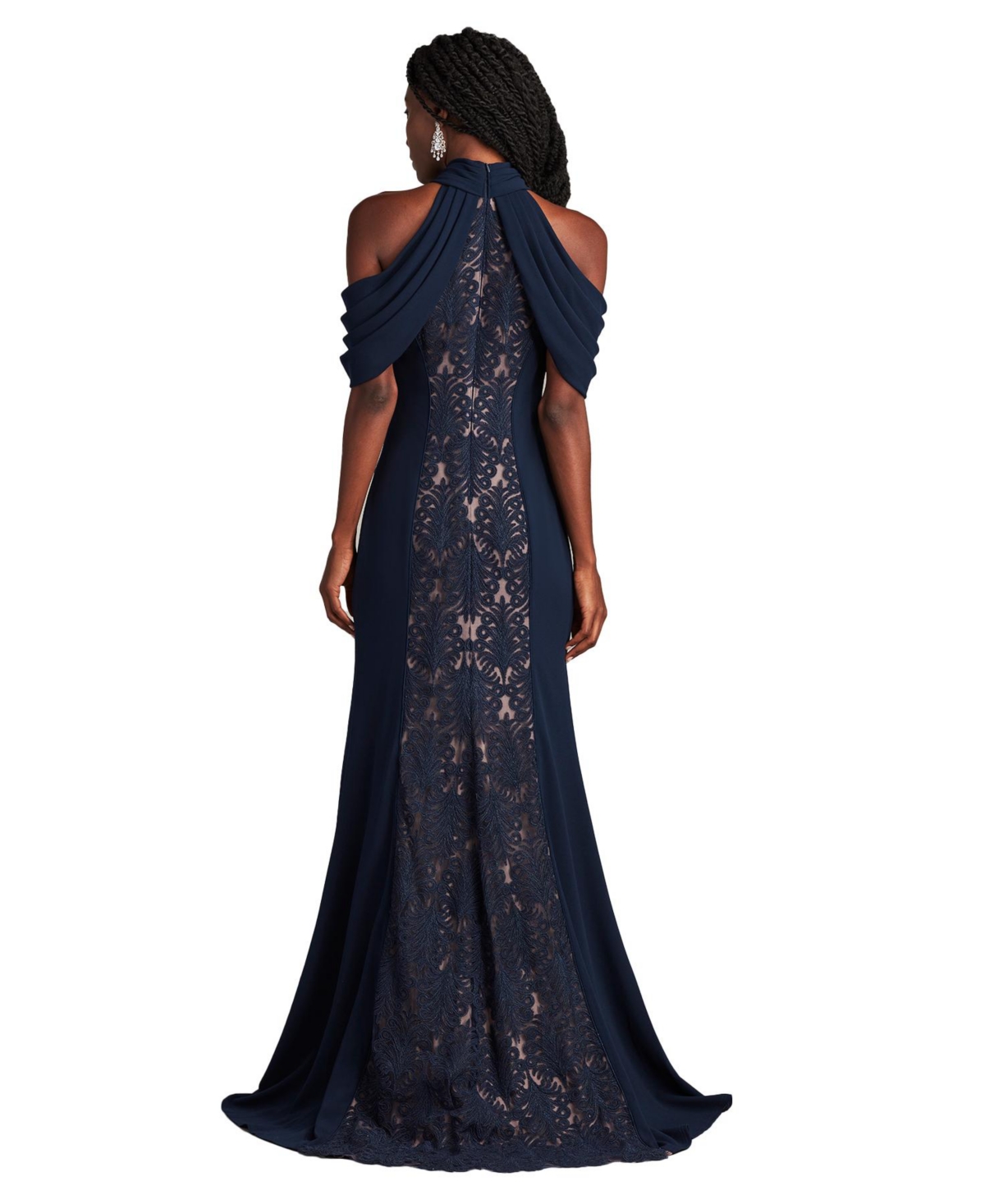Tadashi Shoji Women's Kato Embroidered Off-Shoulder Halter Gown