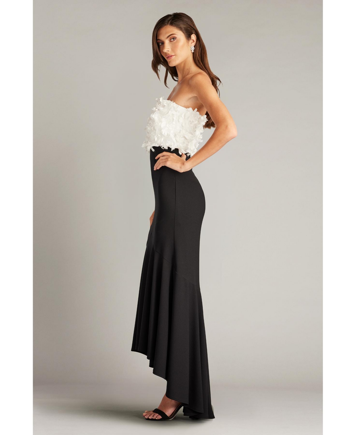 Tadashi Shoji Women's Xora Floral Embellished Strapless Gown - Bk/iv