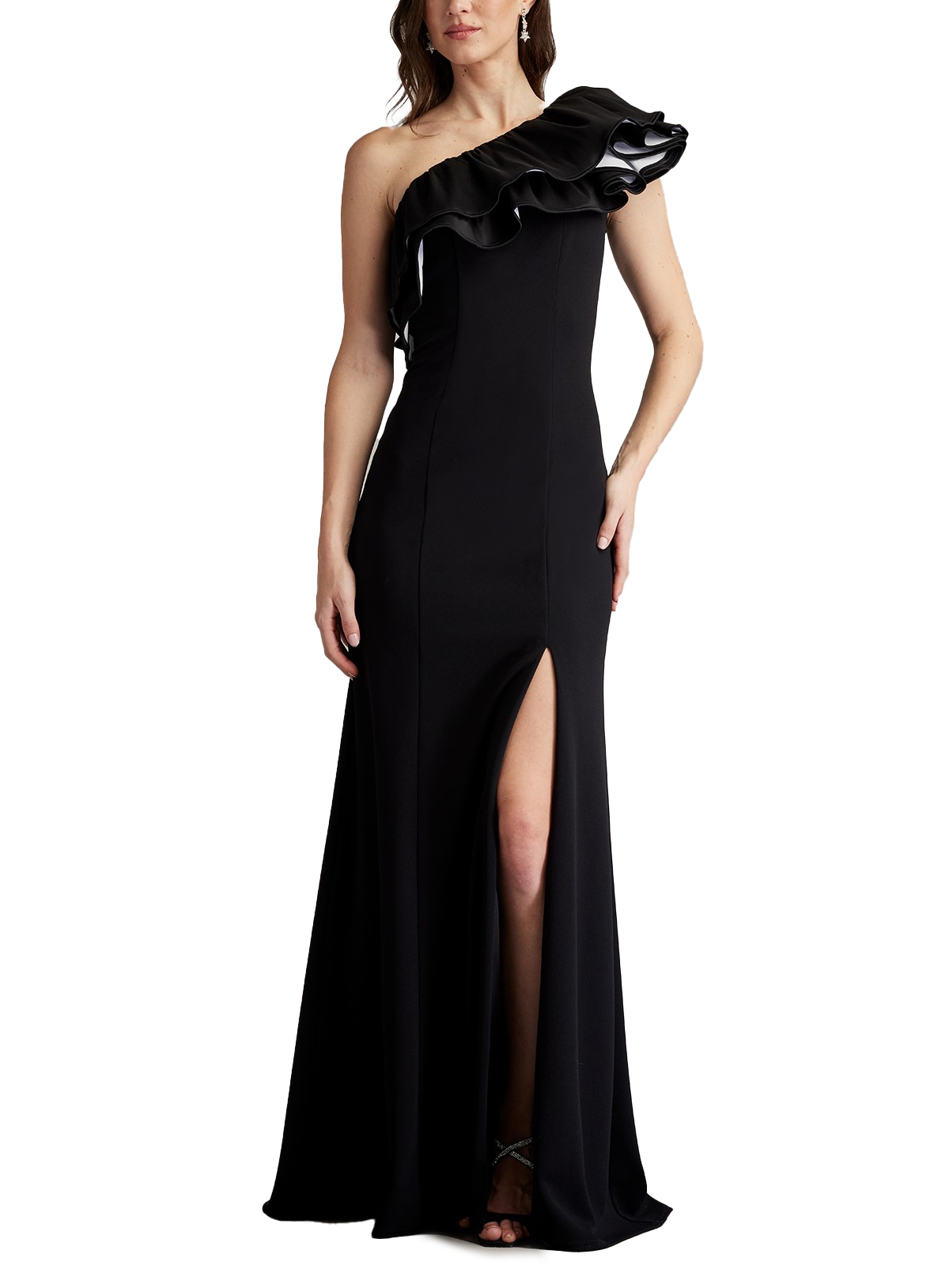 Tadashi Shoji Women's Roni One-Shoulder Ruffle Gown