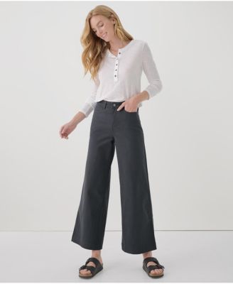 Women's Organic Cotton Stretch Twill Denim Wide Leg Pant