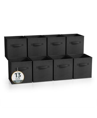 13 Inch 8 Pack Sturdy Collapsible Fabric Storage Cubes with Handle - for Organizing Clothes, Toys, Books,  Shelves & more