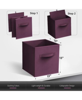 13 Inch 8 Pack Sturdy Collapsible Fabric Storage Cubes with Handle - for Organizing Clothes, Toys, Books,  Shelves & more