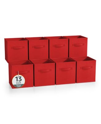 13 Inch 8 Pack Sturdy Collapsible Fabric Storage Cubes with Handle - for Organizing Clothes, Toys, Books,  Shelves & more
