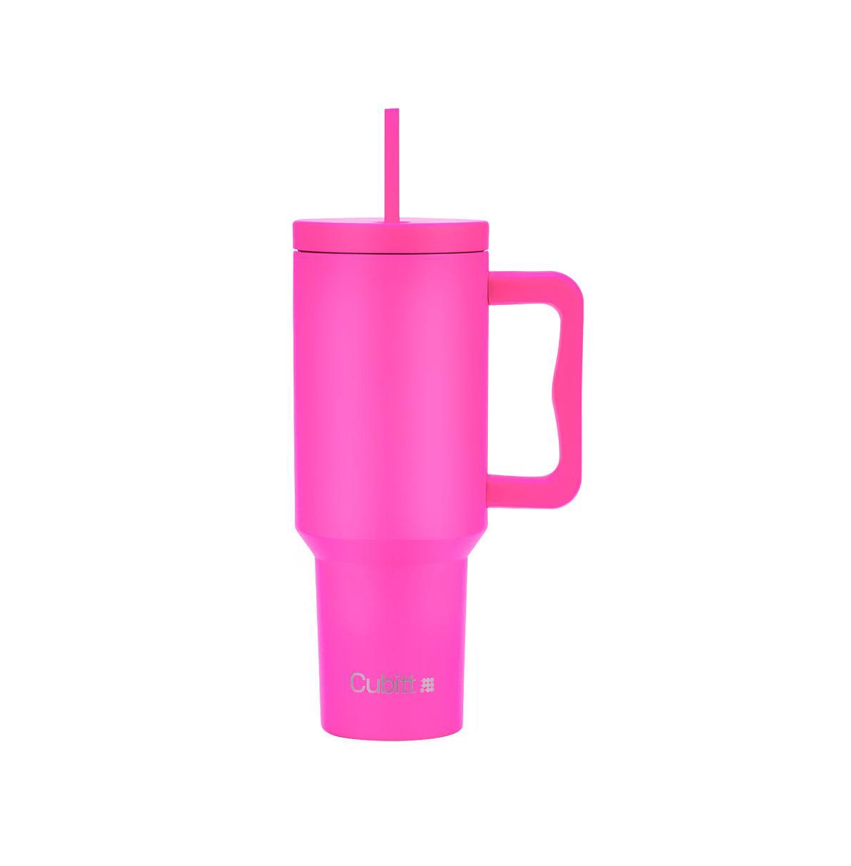 Cubitt Insulated Stainless Steel Tumbler with Handle and Straw Lid, Cupholder friendly