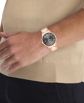 Men's Iconic Automatic Rose Gold-Tone Stainless Steel Bracelet Watch 40mm