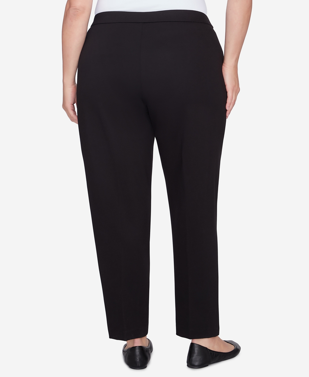 Alfred Dunner Plus Size Rue Rivoli Elastic Waist Front Pocket Average Length Pants