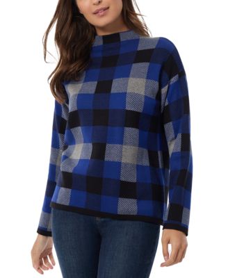 Jones New York - Women's Jacquard Mock-Neck Sweater