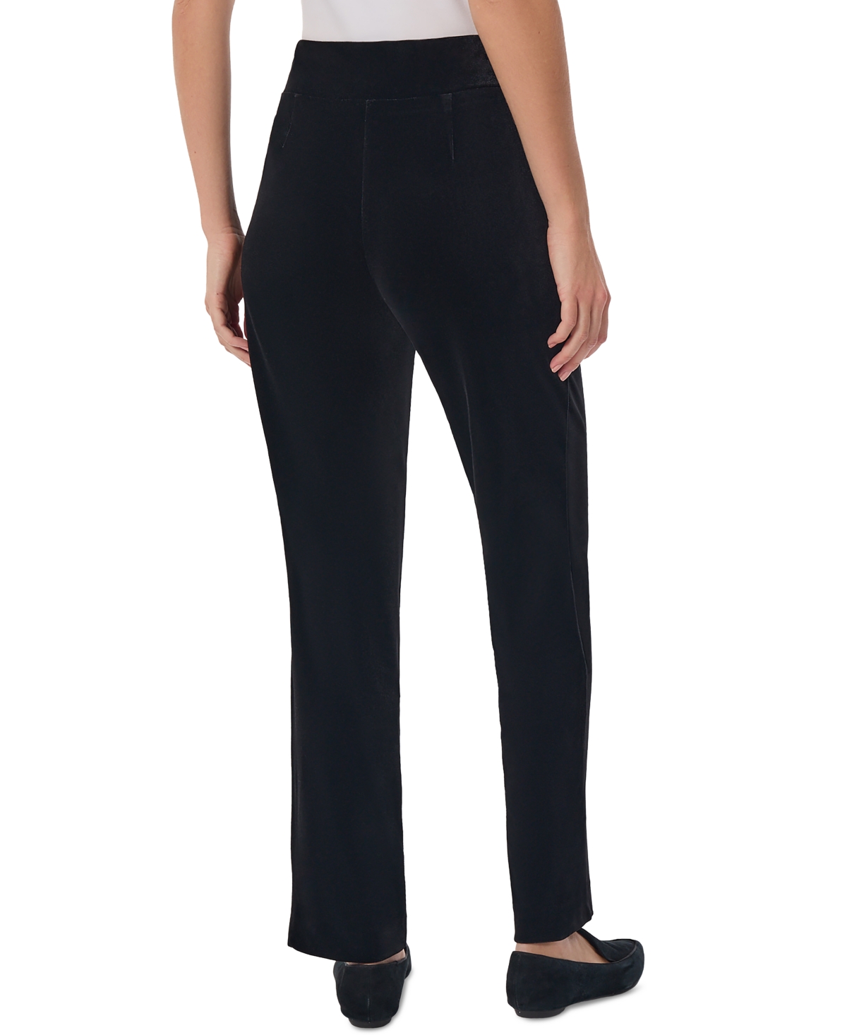 Jones New York Women's Stretch Velour Pull-On Straight-Leg Pants