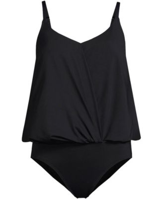 Women's Smoothing Control Blouson Fauxkini One Piece Swimsuit