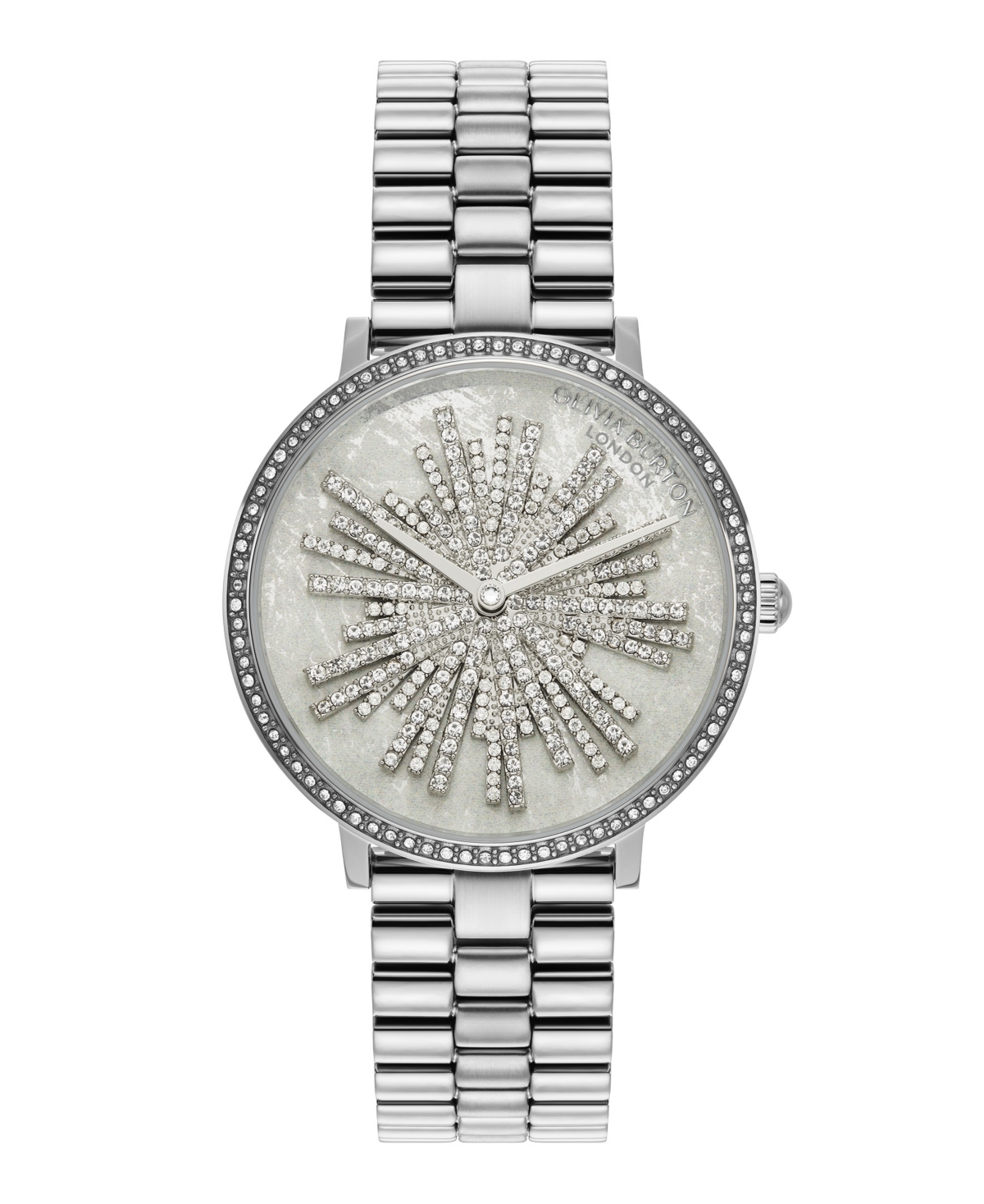 Women's Ice Burst Silver-Tone Stainless Steel Bracelet Watch 35mm - Silver