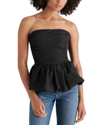 Steve Madden - Women's Amari Strapless Bubble-Hem Top