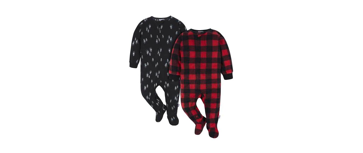 Детские комбинезоны-слипы Gerber из флиса, набор из 2 шт, цвет: Bear Forrest — фото 5