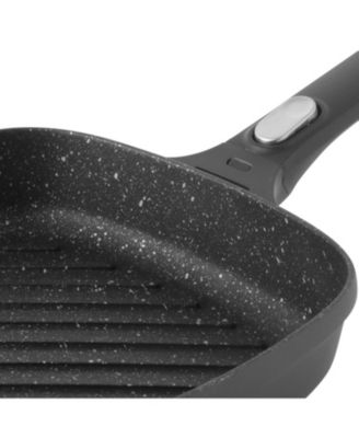 GEM 10" Nonstick Square Grill Pan, Detachable Handle, Grey