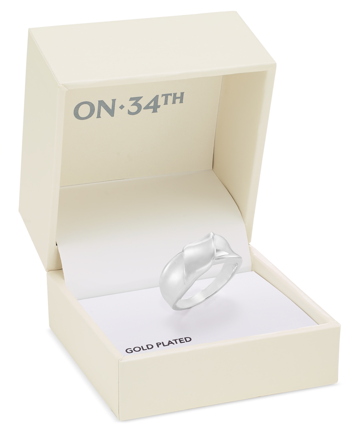 ON 34TH SILVER-TONE SCULPTURAL BAND RING, CREATED FOR MACY'S 