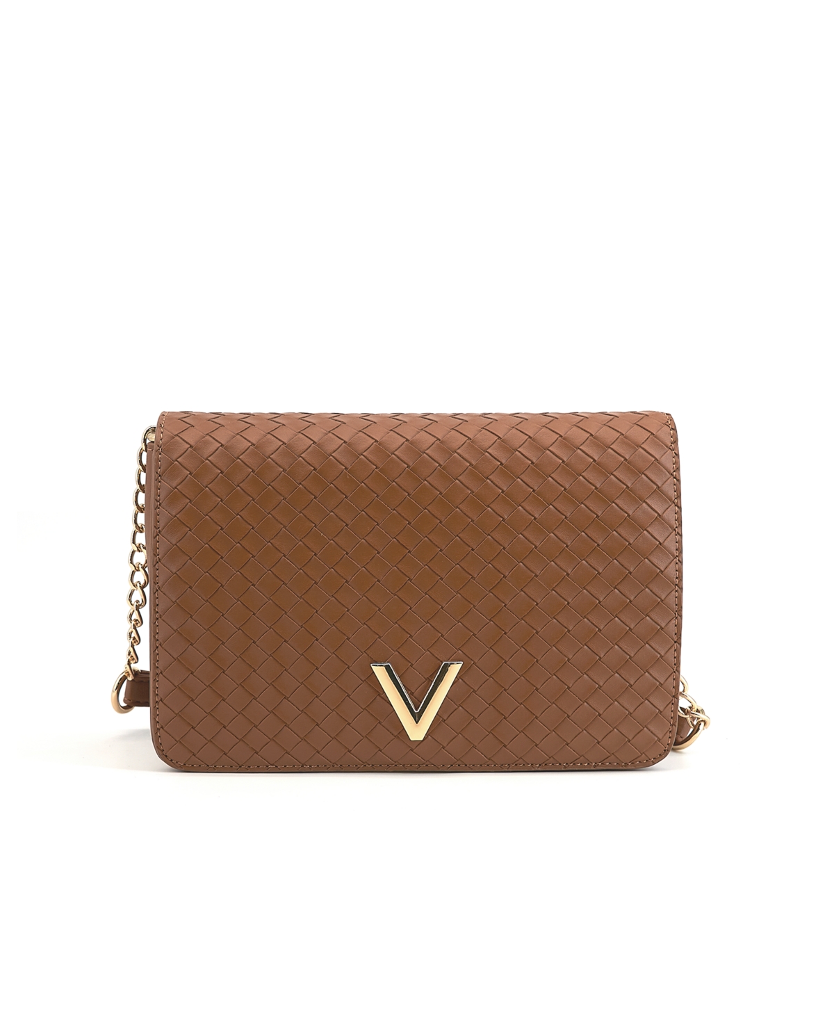 Haven Flap Woven Crossbody Bag - Cognac