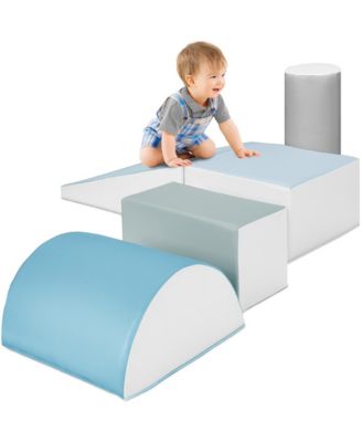 5-Piece Kids Climb and Crawl Soft Foam Block Playset Structures for Child Development