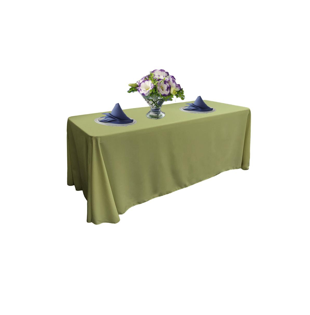 Slickblue Rectangular 90x132 Inch Polyester Poplin Tablecloth - Easy Care Table Cover