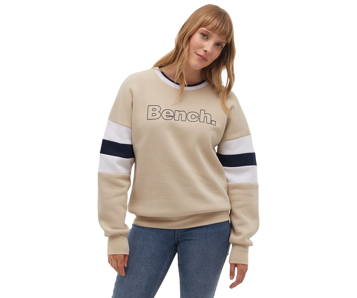 Women's Hendra Stripe Sleeve Crew Neck Sweatshirt - Navy