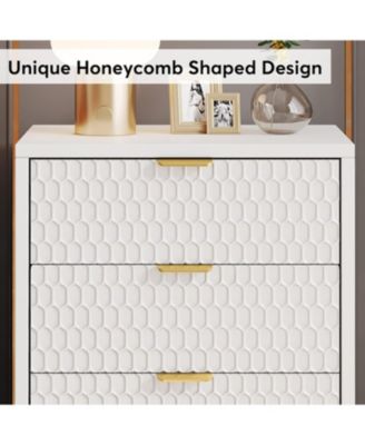 3-Drawer Nightstand Set of 2, 25.8" Tall Modern Bedside Table, Large Side End Table with Storage Drawers for Bedroom