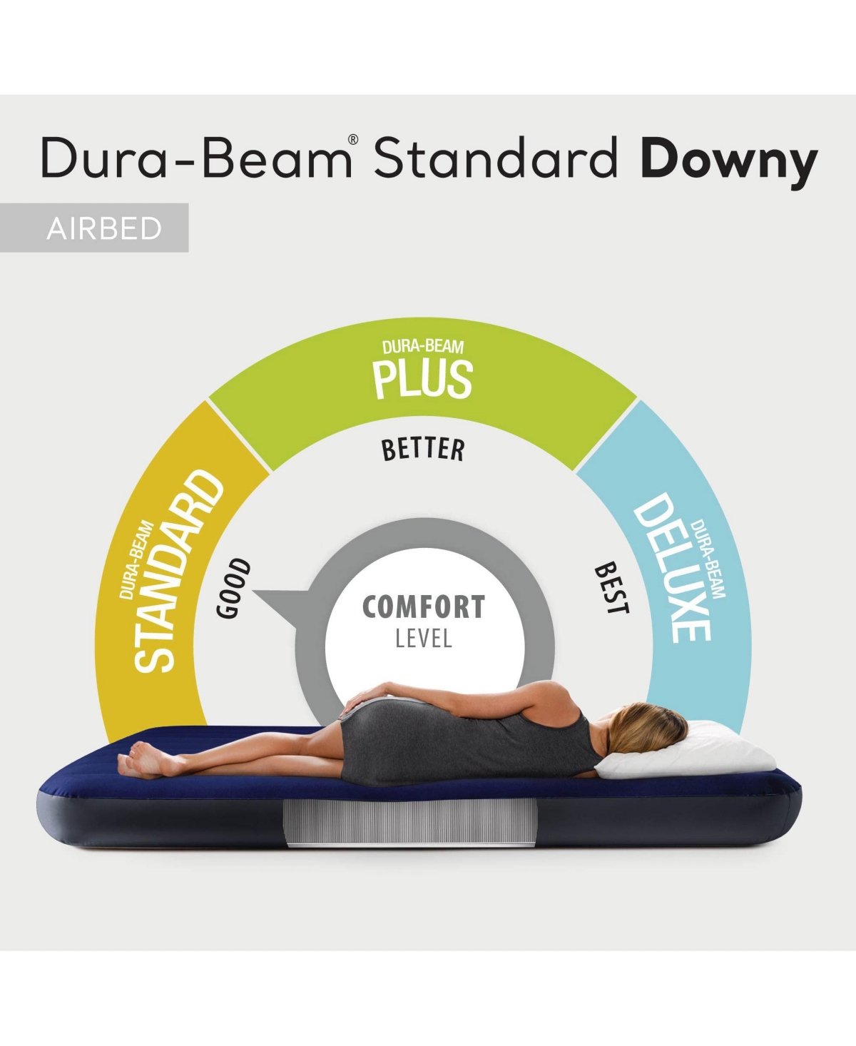 Intex Twin Size Downy Air Mattress Bed with Dura-Beam Technology, 4 Pack, Blue