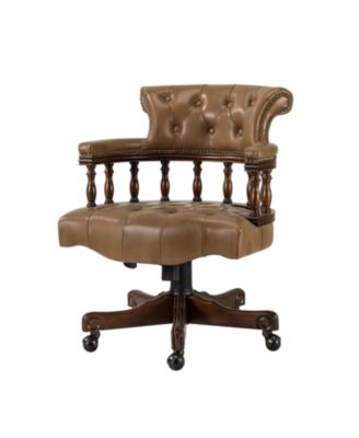 Viktor Traditional Genuine Leather Executive Chair with Nailhead Trims