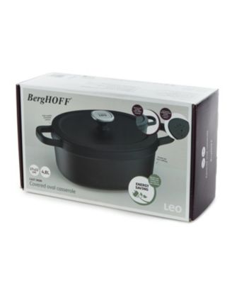 Leo Graphite 5qt. Enameled Cast Iron Oval Stockpot, 10.75"