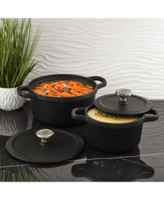 Leo Graphite 4pc Cast Iron Cookware Set