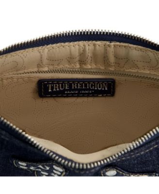 STUDDED HORSESHOE DE True Religion Horseshoe Denim shoulder bag